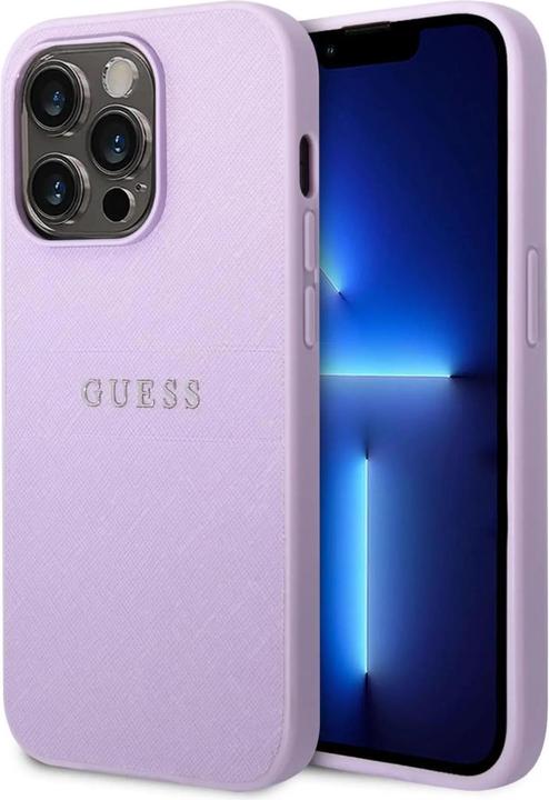 Actual product image Guess GUHCP14LPSASBPU iPhone 14 Pro 6.1" fioletowy/purple Saffiano Strap (Apple iPhone 14 Pro)
