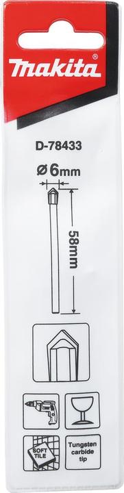 Actual product image Makita Glasbohrer 6x58 mm - D (6 millimetres)