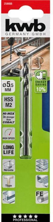 Actual product image kwb HI-NOX HSS drill 5.5 mm (5.5 mm)