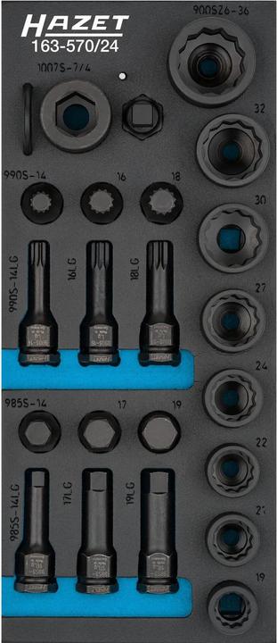 Productafbeelding HAZET Steeksleutelset (32 mm, 19 mm, 24 mm, 22 mm, 33 mm, 23 mm, 34 mm, 21 mm, 27 mm, 31 mm, 35 mm, 26 mm, 30 mm, 28 mm, 29 mm, 20 mm, 25 mm, 36 mm)