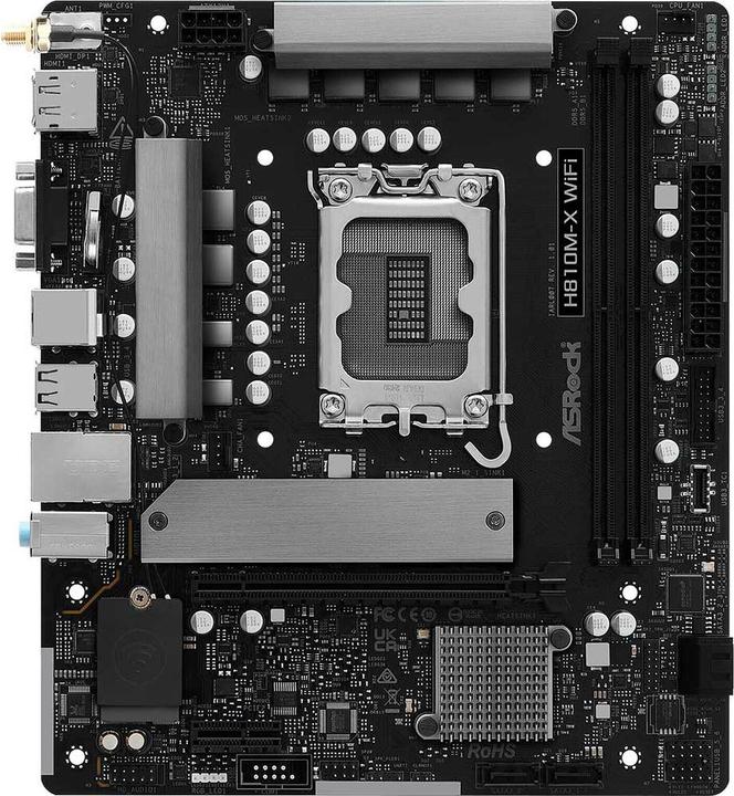 AsRock MB Intel 1851 H810M-X WiFi (LGA 1851, Intel H810, Micro ATX (mATX))