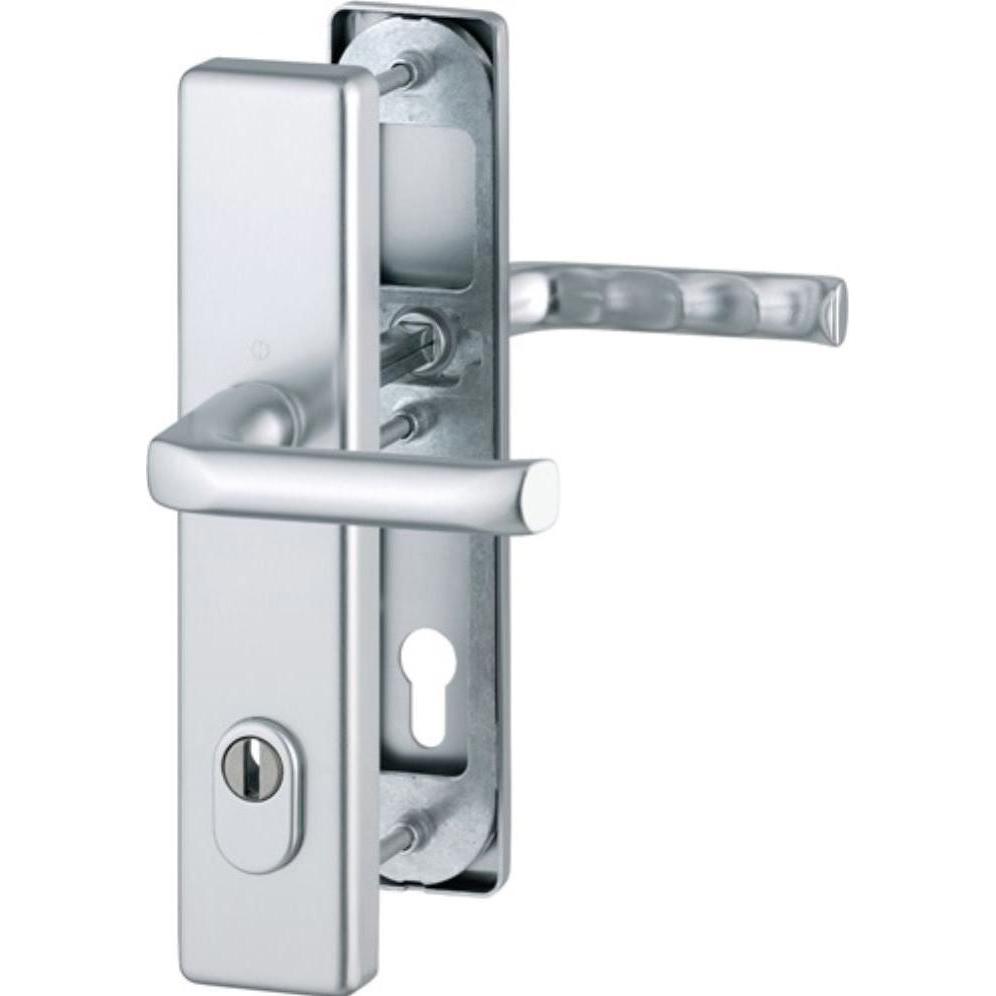 Hoppe, Türgriff + Fenstergriff, Schutzgarnitur London 113/2222ZA/2210 Aluminium F1 92 mm 67-72 mm (Türgriff)