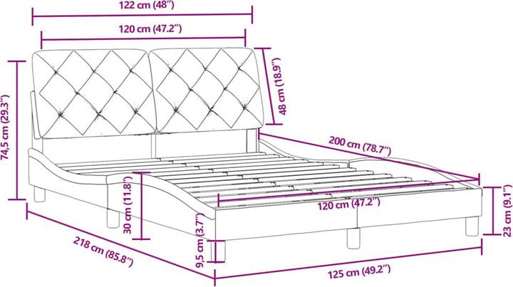 Produktbild vidaXL Bettgestell (180 x 200 cm)