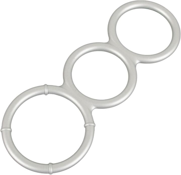 Actual product image You2Toys Metallic Silicone Triple cock and ball ring (3.80 cm)