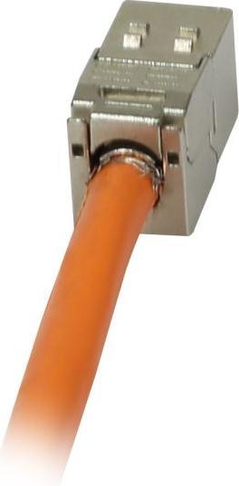 Actual product image Synergy 21 Keystone, module TP socket (RJ45) CAT6A 500MHz Short with cable clamp (Keystone module)