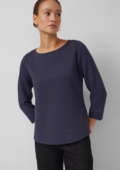 Produktbild s.Oliver Sweatshirt Jacquard-Sweatshirt im Relaxed Fit mit U-Boot-Ausschnitt (36)