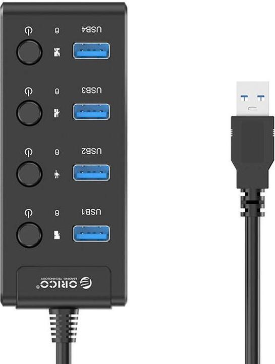 Immagine prodotto Orico HUB USB-A 4X USB-A pasywny Z WYŁĄCZNIKAMI (USB-C, 4 porte)