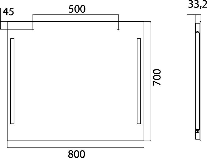 Actual product image Emco light mirror premium, LED light mirror premium 800 x 700 mm (76.40 x 70 cm)