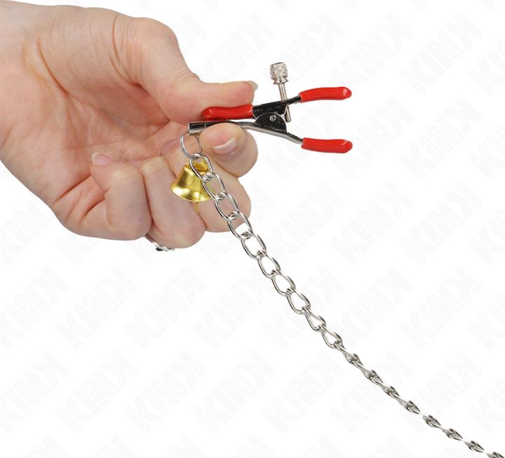 Produktbild Kink Bell 3-Fach Nippel- Und Klitorisklemmen Rot Mit Kette 30 cm