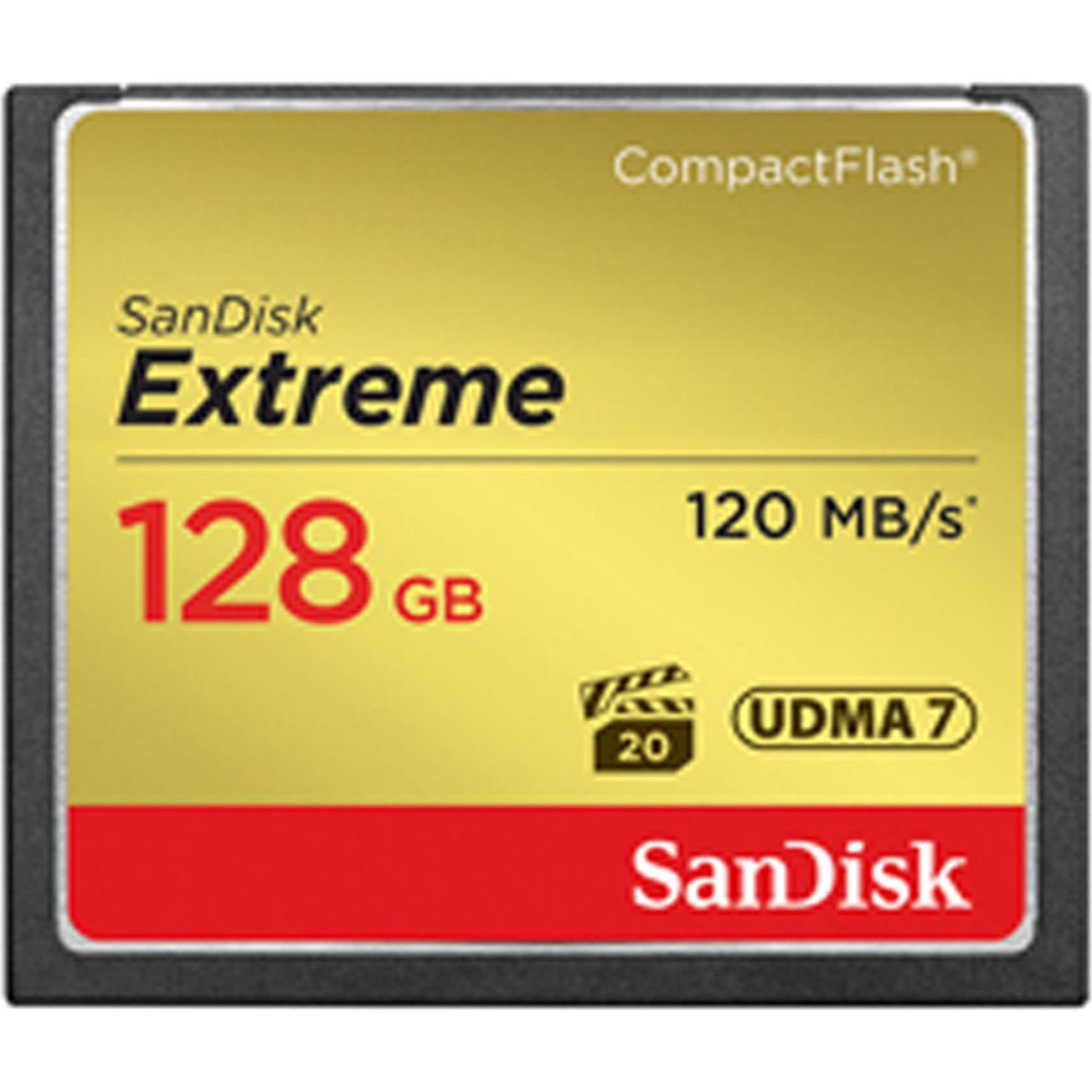 SANDISK Extreme Compact Flash, 800x (128 GB, CF), Scheda di memoria, Nero