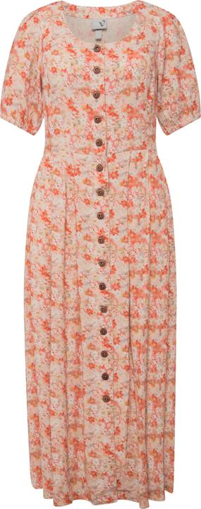 Immagine prodotto Ulla Popken Abito in misto lino in stile Tracht con fiori, scollo a girocollo e mezze maniche (46)