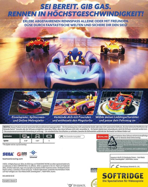 Actual product image Sega Team Sonic Racing 30th Anniversary Edition (Switch, DE)