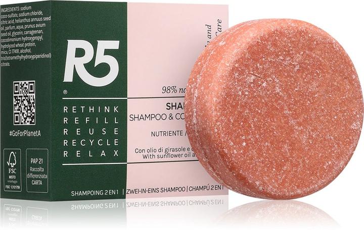 Actual product image R5 Nourishing Solid Shampoo 2 in 1 with Cherry (Solid shampoo, 70 g)