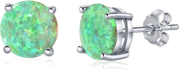 Immagine prodotto Silvego Orecchini in argento con opale sintetica verde JJJEBG302004