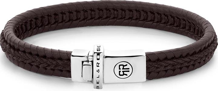Immagine prodotto Rebel & Rose Bracciale Dual Twisted RR-L0137-S-L Uomo (19 cm, Pelle di vitello, Argento 925)