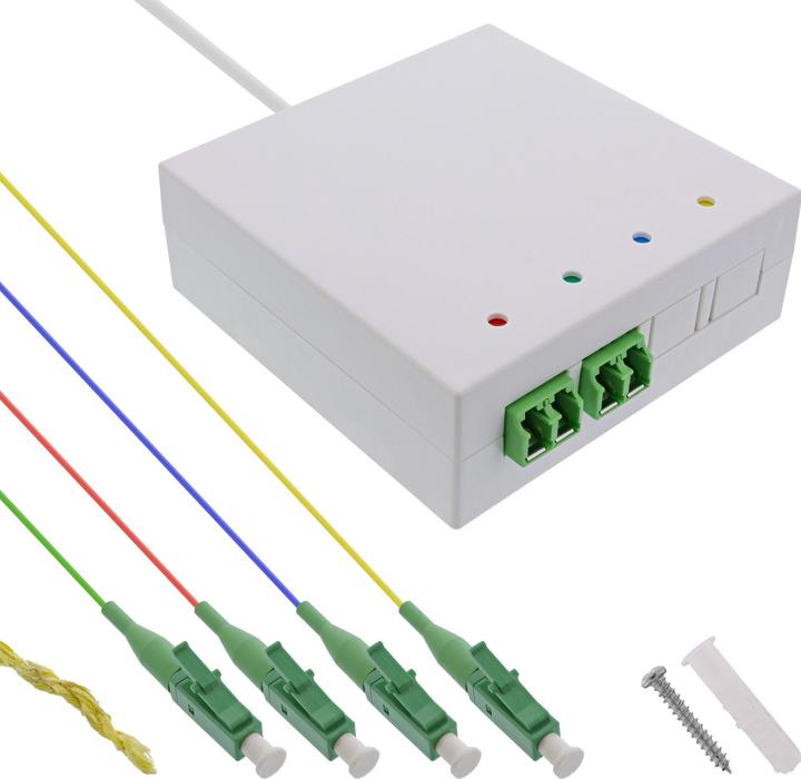 Actual product image InLine FTTH connection box pre-assembled 4x LC/APC 9/125µm 20m (CAT6, 20 m)