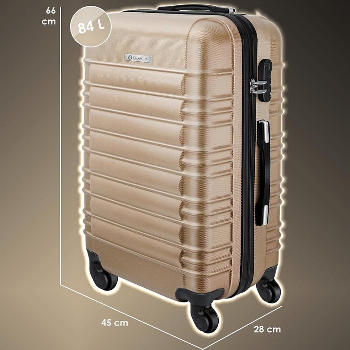 Actual product image Kesser Hartschalenkoffer mit Kofferwaage und Gepäckanhänger (84 l)
