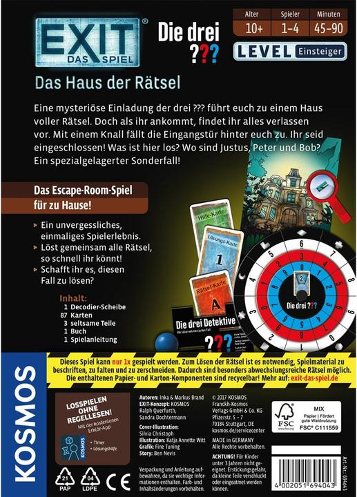 Actual product image Kosmos Exit - The house of riddles (German, 1 - 4 Players)