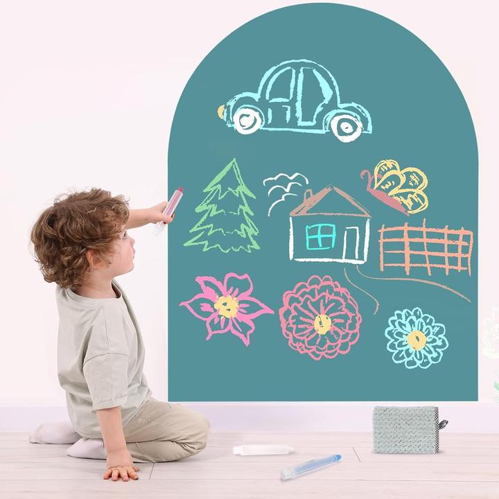 Produktbild Misiu selbstklebende Magnetwand (inkl. Kreidestifte & Wischtuch), Türkis
