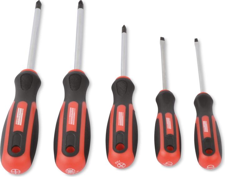 Actual product image Mannesmann Screwdriver set 5 pcs. (Port, Phillipps cross recess (PH), Pozidriv cross recess (PZ))