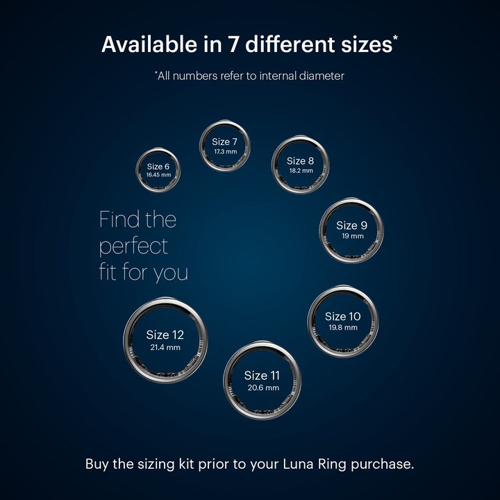 Immagine prodotto Luna Ring Smart Ring (13, Midnight Black)