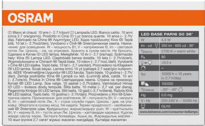 Produktbild Osram Base (GU10, 4.30 W, 350 lm, 2 x, F)