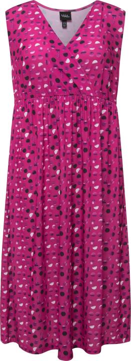 Produktbild Ulla Popken Jerseykleid, Punkte, A-Linie, V-Ausschnitt, ärmellos (60)