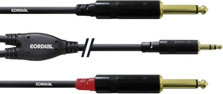 Cordial CFY 3 WPP - Y-Adapterkabel (3 m, 3.5mm Klinke (AUX), 6.3mm Klinke (Jack))