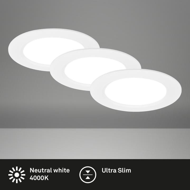 Image du produit Briloner Jeu de 3 lampes LED encastrées ultraplates - Flat star (660 lm)