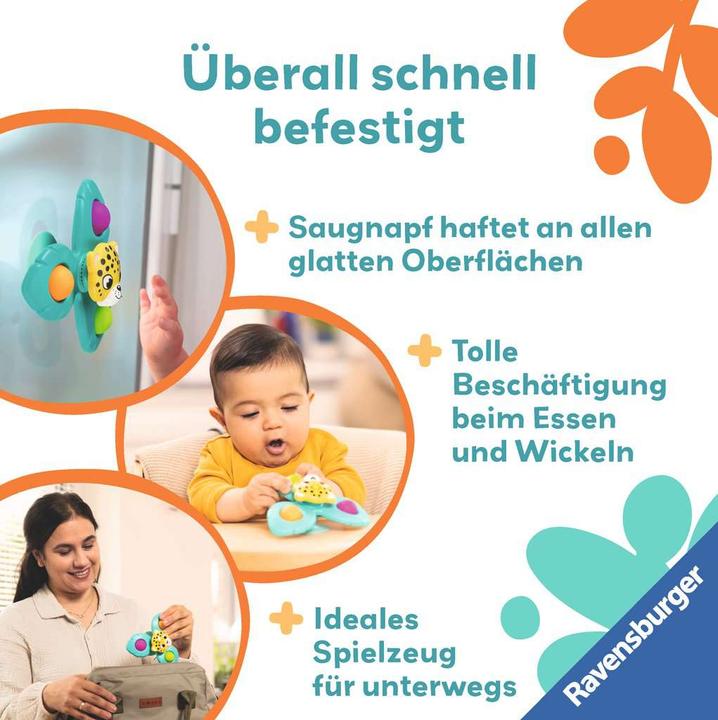 Image du produit Ravensburger 4868 play+ Pop-it Spinner : Leopard, Jouet à ventouse, Jouet en silicone