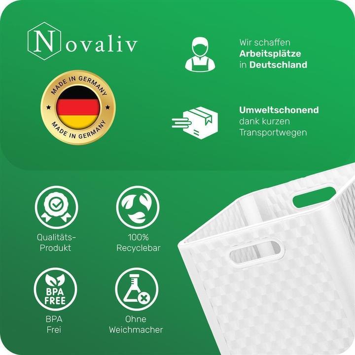 Actual product image Novaliv 2X Box 30x30x30 cm Weiss Boxen für Kallax Regal Körbe 30x30 Aufbewahrungsbox Regal als Schran (30 x 30 x 30 cm, 25 l)