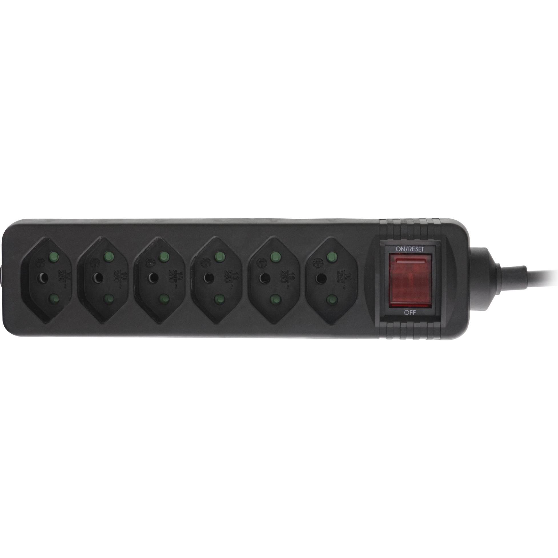 InLine, Ciabatta multipresa, Presa multipla SVIZZERA (6 x, Tipo 13, 1.50 m)