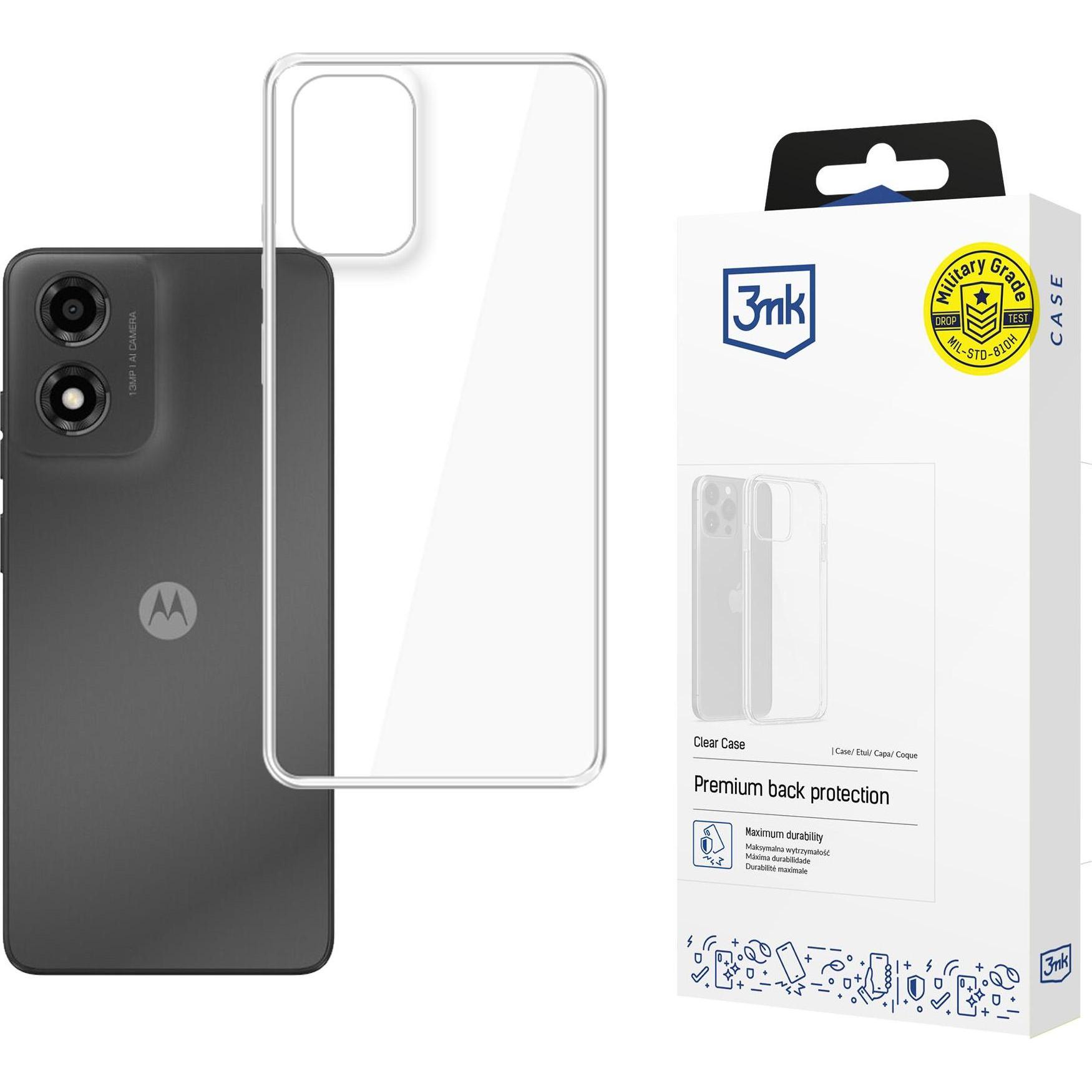 3MK Custodia trasparente per Motorola Moto E14/G04/G04S - trasparente (Motorola Moto E14), Cover smartphone, Trasparente