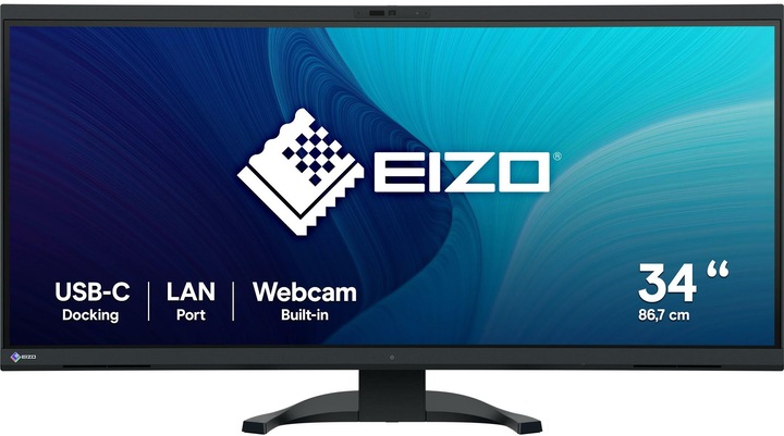 Actual product image Eizo 86.7cm (34.1") EV3450XC-BK 21:9 4K 2xHDMI+DP+USB-C Curv (3440 x 1440 pixels, 34.10")