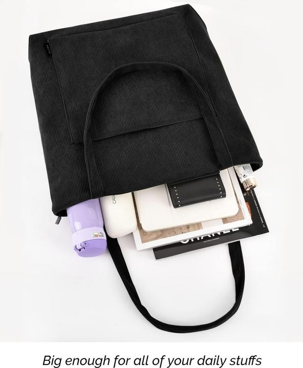 Produktbild Only-Bags.Store cord Tasche Umhängetasche mit Reissverschluss, Gross Shopper Tasche Tote Bag Handtasche