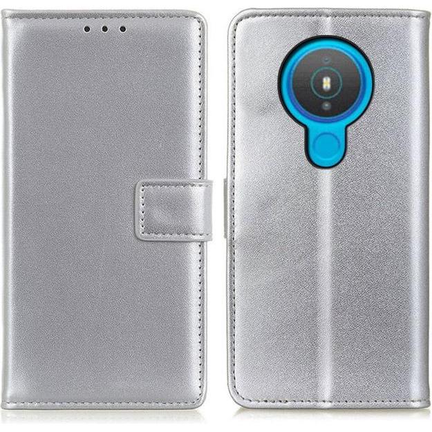 Thumbnail - MU Classic Classic II Leder Bookcover Series (Nokia 1.4), Smartphone Hülle, Silber