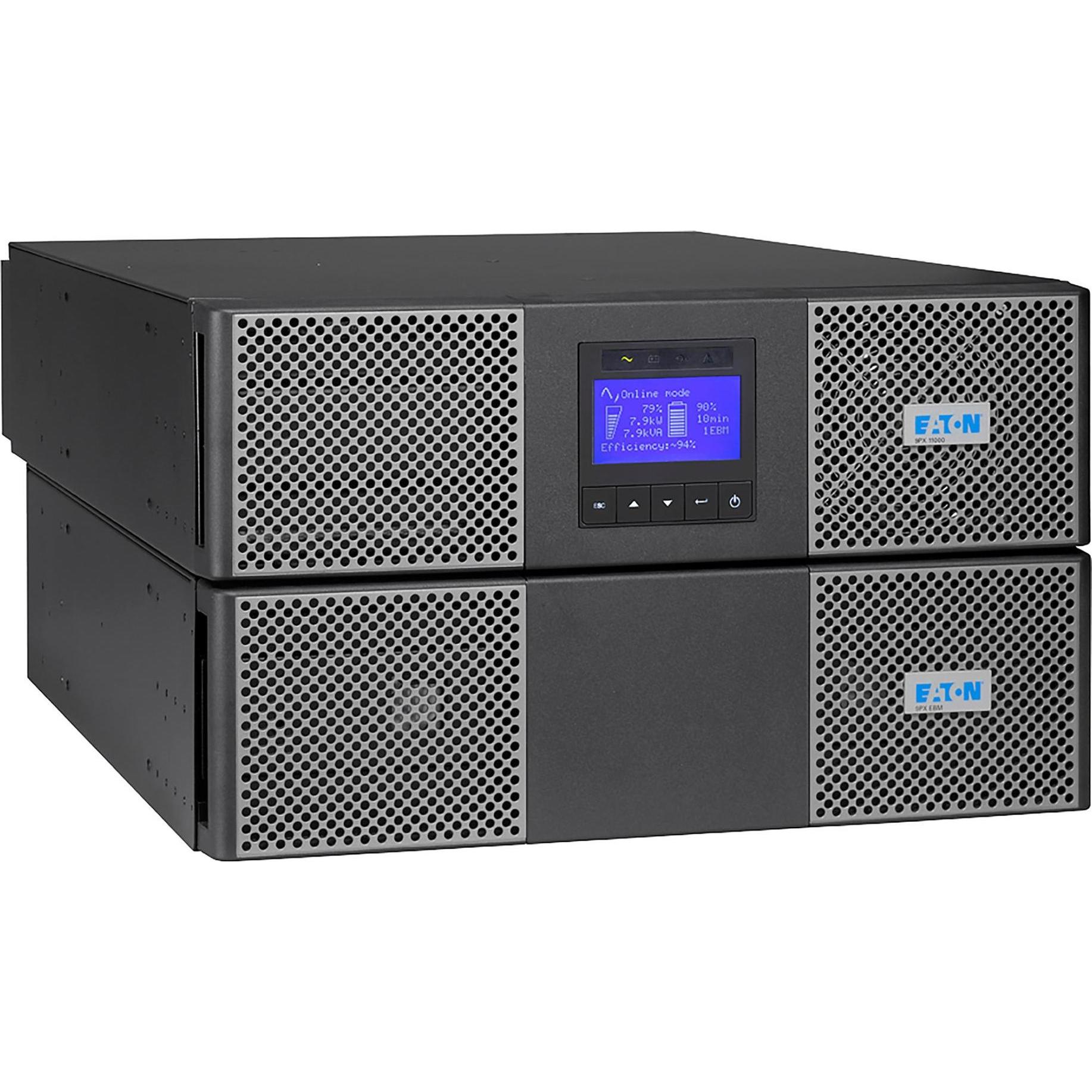 Eaton 9PX 11000i RT6U Netpack Tower/Rack 6U Network Card contacts 3min Runtime 8700W (11000 VA, 10000 W, Online-Doppelwa...