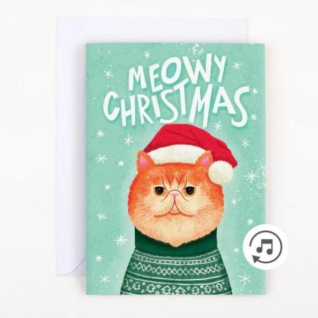 Immagine prodotto Joker Greeting Biglietto di Natale Endless Meowy con glitter -