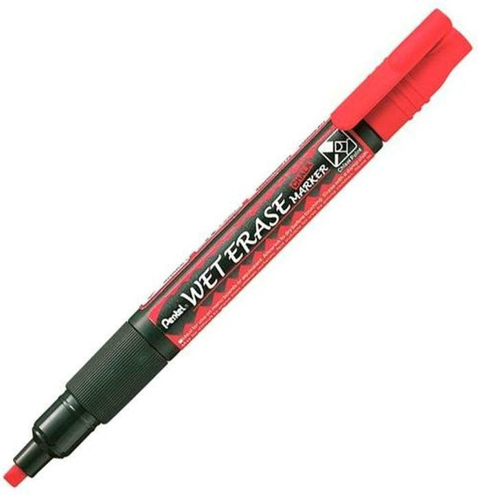 Actual product image Pentel Chalk marker WET ERASE SMW26, wedge tip, red