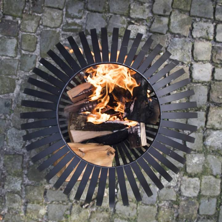 Immagine prodotto Esschert Design Ciotola di fuoco a strisce, Ø 59,2 cm, Nero (59.20 cm)