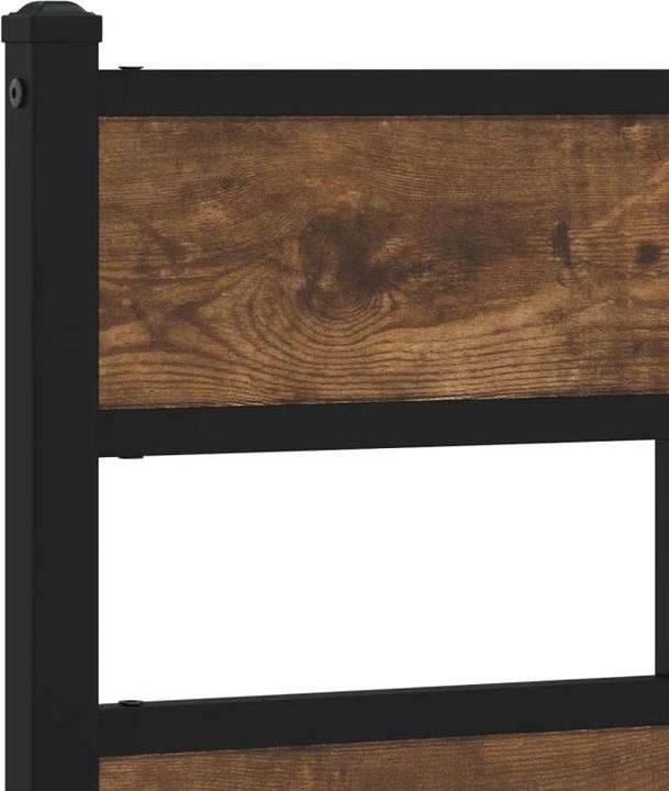 Produktbild vidaXL Kopfteil Bettkopfteil Betthaupt Räuchereiche 90cm Eisen Holzwerkstoff