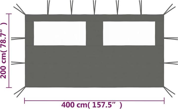Actual product image vidaXL Pavillon-Seitenwand (200 cm, 400 cm)