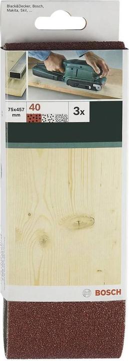 Image du produit Bosch Zubehör DIY bande abrasive 75x533mm K80 bois set de 3 pièces (80)
