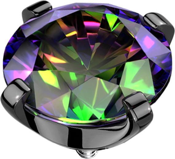 Actual product image Star Piercing Dermal Anchor schwarz Kristall dunkel multicolor gefasst (without brass, Titanium)