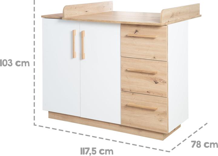 Image du produit Roba Set de chambre d'enfant Lion (Unité de changement, Lit de bébé, Armoires pour enfant)