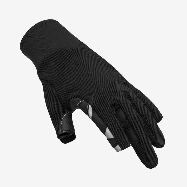 Actual product image Tribord Segelhandschuhe Damen/Herren Zweifinger Sailing 900 schwarz (XS)