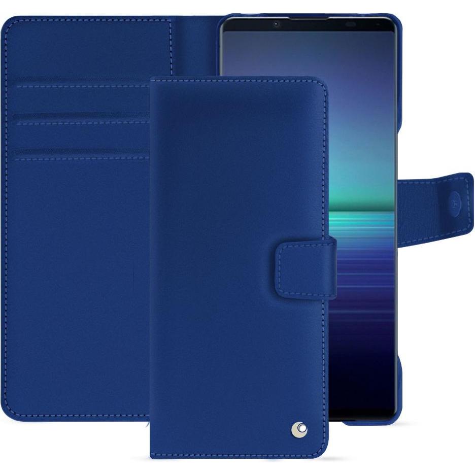 Noreve Lederschutzhülle Sony Xperia 1 V (Sony Xperia 1 V), Smartphone Hülle, Blau