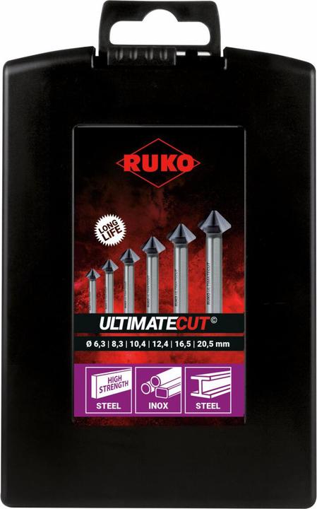 Actual product image Ruko Countersink set 6 pieces 6.3 mm, 8.3 10.4 12.4 16.5 20.5 mm HSS 1 (6.3, 8.3, 20.5 mm, 10.4 mm, 16.5 mm, 12.4 mm)