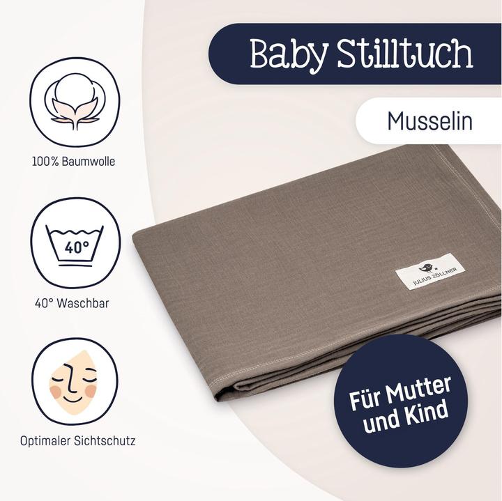 Produktbild Julius Zöllner Stilltuch Musselin Nougat (74 cm, 60 cm)