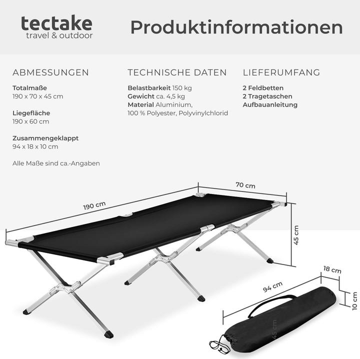 Image du produit tectake Lit de camp